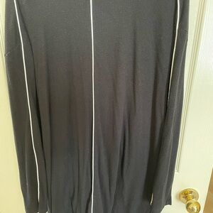 Woman’s Black Sweater dress with white Piping